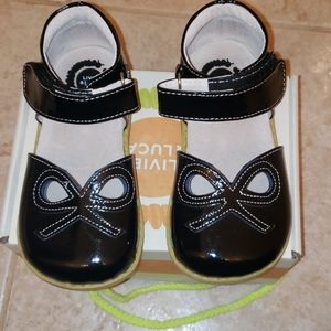 Black patent leather shoes